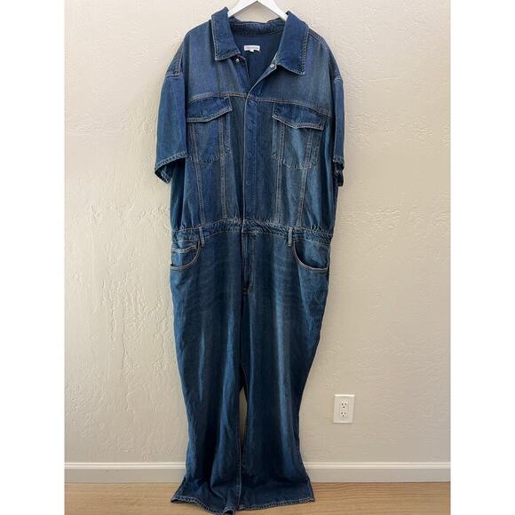 NEW $169 Good American Blue Denim Fit For Success Jumpsuit - Picture 6 of 8